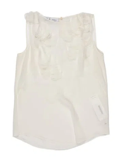 Pre-owned Akris Punto Crew Neck Sleeveless Blouse In White