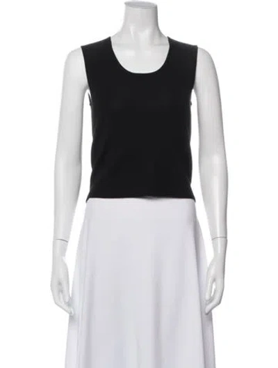 Pre-owned Akris Punto Crew Neck Sleeveless Top In Black