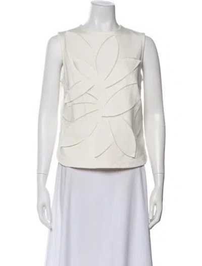 Pre-owned Akris Punto Crew Neck Sleeveless Top In Neutral