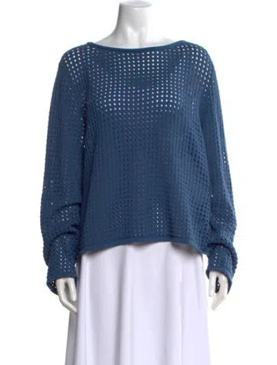 Pre-owned Akris Punto Crew Neck Sweater In Blue