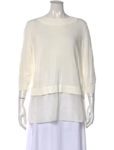 Pre-owned Akris Punto Crew Neck Sweater In Neutral