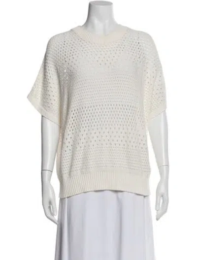 Pre-owned Akris Punto Crew Neck Sweater In White