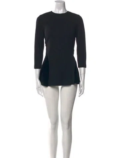 Pre-owned Akris Punto Crew Neck Three-quarter Sleeve Bodysuit In Blue