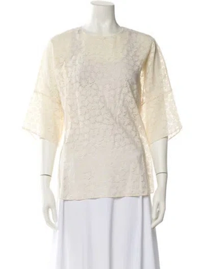 Pre-owned Akris Punto Crew Neck Three-quarter Sleeve Sweatshirt W/ Tags In Neutral