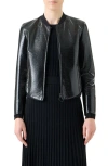Akris Punto Crinkled Lacquer Bomber Jacket In Black