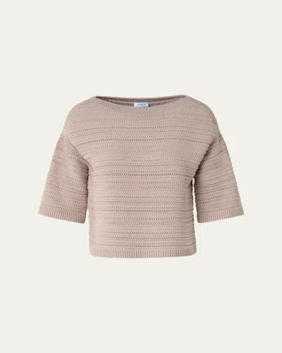Akris Punto Crochet Boat-neck Boxy Sweater
