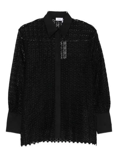 Akris Punto Crochet-lace Shirt In Black