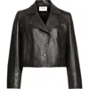 Akris Punto Crop Perforated Leather Jacket In Black