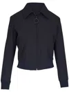 Akris Punto Cropped Bomber Jacket In Blue