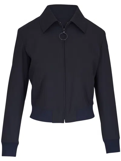 Akris Punto Cropped Bomber Jacket In Blue