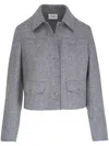 Akris Punto Felted Wool-blend Short Jacket In Grey