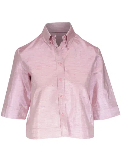 Akris Punto Cropped Shirt In Pink