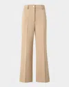 Akris Punto Chiara Wide Leg Crop Cotton Gabardine Pants In Neutral