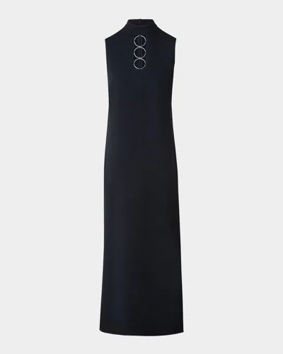 AKRIS PUNTO CUTOUT RING HARDWARE WOOL DRESS