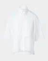 Akris Punto Daisy Guipure Button-down Plastron Blouse