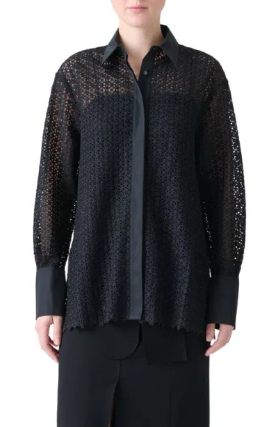 Akris Punto Daisy Guipure Button-up Shirt