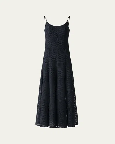 Akris Punto Daisy Guipure Flared Dress In Black