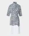 Akris Punto Daisy-print Cotton Poplin Belted Shirtdress In Multi