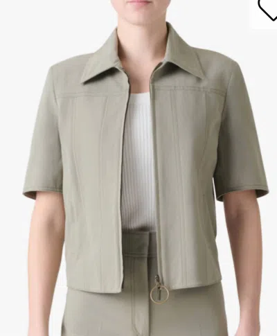 Akris Punto Denim Jacket In Khaki In Green