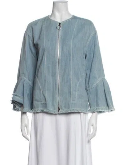 Pre-owned Akris Punto Denim Jacket W/ Tags In Blue