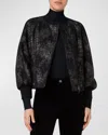 Akris Punto Denim Jacquard Bomber Jacket In Black-gold