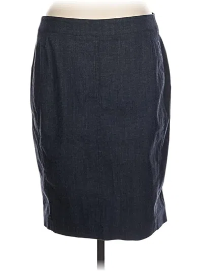 Pre-owned Akris Punto Denim Skirt In Gray