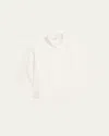 Akris Punto Diamond Eyelet Cropped Cotton Poplin Blouse In White
