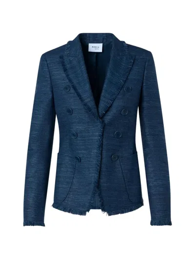 Akris Punto Doppelreihiger Blazer In Blue
