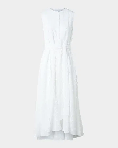 AKRIS PUNTO DOT APPLIQUE TECHNO GEORGETTE MIDI DRESS