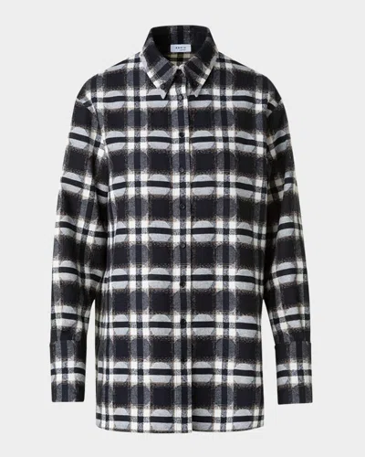 AKRIS PUNTO DOT CHECK BRUSHED COTTON SHIRT