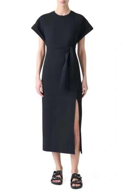 Akris Punto Dot Cutout Back Dolman Sleeve Midi Dress