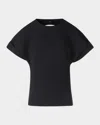 Akris Punto Dot Cutout Short-sleeve Viscose Jersey Shirt In Black