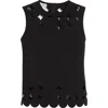 Akris Punto Dot Cutout Sleeveless Top In Black