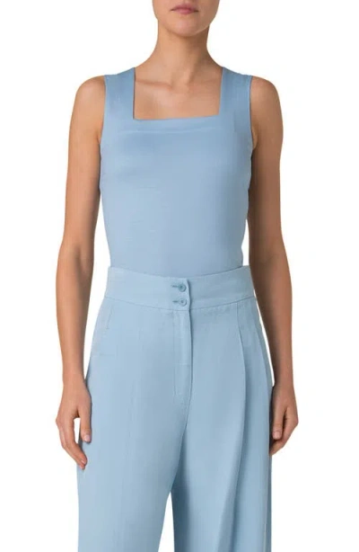 Akris Punto Dot Detail Stretch Jersey Tank In Sky