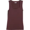 Akris Punto Dot Detail Stretch Modal Tank In Burgundy