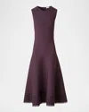 Akris Punto Dot Lace-hem Sleeveless Midi Dress In Burgundy