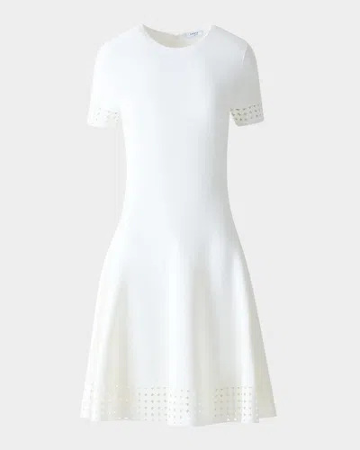 AKRIS PUNTO DOT LACE KNIT A-LINE DRESS