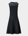 Akris Punto Dot Lace Sleeveless A-line Knit Dress