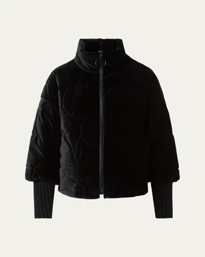 Akris Punto Dot Quilted Velvet Jacket In Black