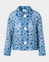 Akris Punto Dot Seersucker Shirt Jacket In Blue