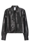 Akris Punto Dot Semisheer Button-up Shirt In Black