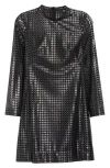 Akris Punto Dot Semisheer Long Sleeve Dress In Black