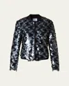 Akris Punto Dot Sequined Bomber Jacket In Black