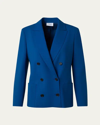 AKRIS PUNTO DOUBLE-BREASTED COOL WOOL JACKET