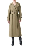 Akris Punto Double-breasted Water Resistant Belted Cotton Trench Coat In Green
