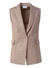 Akris Punto Double-breasted Sleeveless Blazer In Neutrals