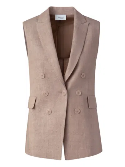 Akris Punto Double-breasted Sleeveless Blazer In Neutrals