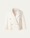 Akris Punto Double-breasted Wool Blazer In Cream