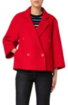 Akris Punto Wool-blend Asymmetric Zip Biker Jacket In Lipstick