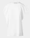 Akris Punto Draped Sleeveless Blouse In Cream